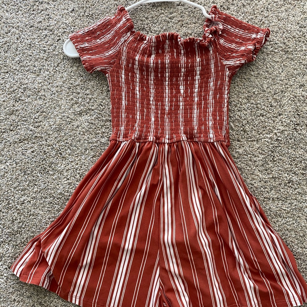 Red Striped Romper